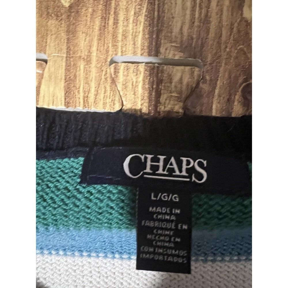 Chaps Raglan Sweater Colorful Striped - Picture 6 of 7